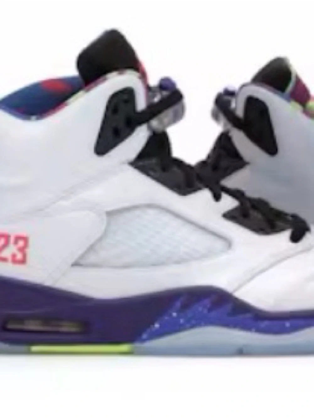 Jordan 5 Retro (Alternate Bel-Air) White Sneakers with Purple Midsole
